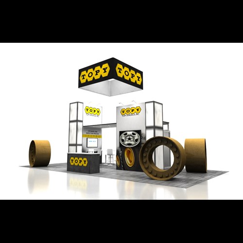 20' x 40' Exhibit Rental with Backlit Accent Towers