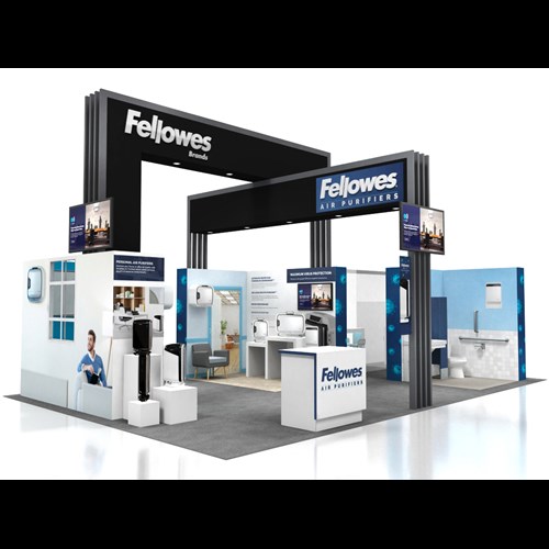 20' x 30' Island Exhibit With Architectural Beams 