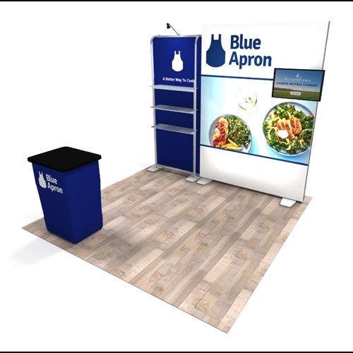 IGNITE 10' x 10' Portable Backlit Display With 6' Light-Box And Adjustable Shelving