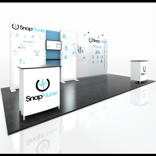 IGNITE 10' x 20' Portable Backlit Display with 4' & 3' Light-Boxes