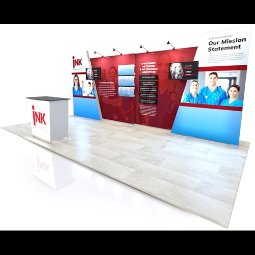 IGNITE 10' x 20' Portable Backlit Display with Angled Light-Boxes