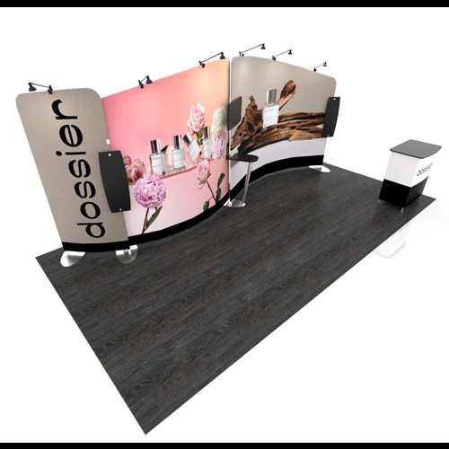 IMPACT 10' x 20' Portable Display With Compound Curve and Straight Frames