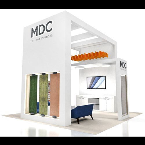 20' x 20' Custom Island Exhibit with Ceiling Beams