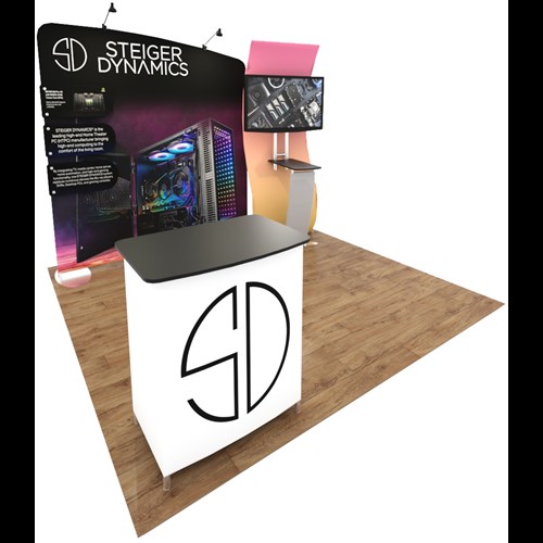 10' x 10' IMPACT Portable Display with Arc and Serpentine Frames