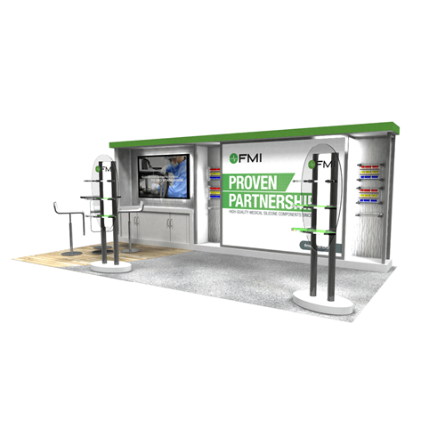10' x 20' Custom Inline Display with Ceiling Canopy & Base