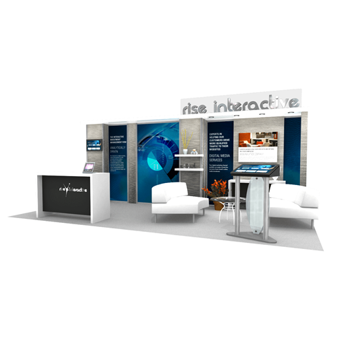 10' x 20' Inline Exhibit with Textured Panels & Canopy