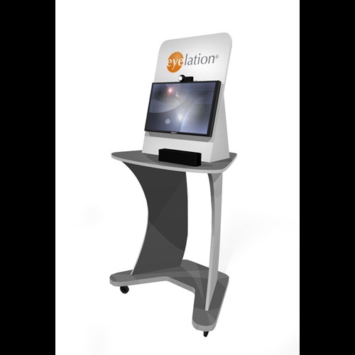 30" x 60" Rolling Curved Media Kiosk