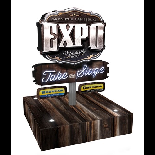 48" x 48" Custom Kiosk with Neon Accent Graphics