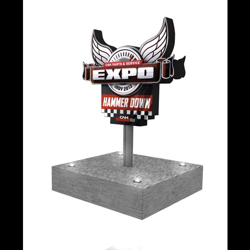 48" x 48" Custom Kiosk with Profile Cut Graphic