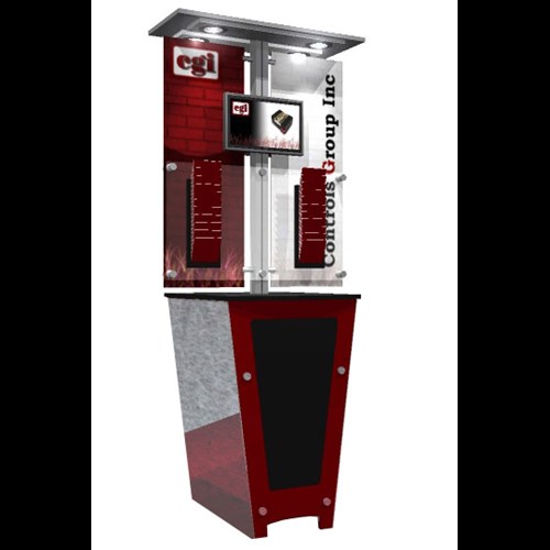 36" x 84" Kiosk with Ceiling Canopy and Tapered Counter