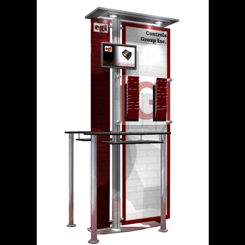 48" x 84" Kiosk with Canopy Ceiling and Graphic Accents