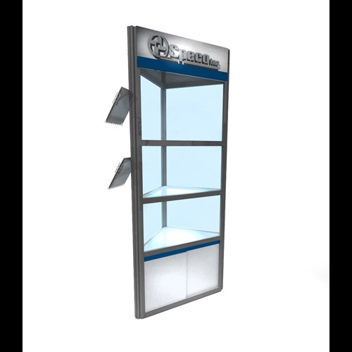 36" x 84" Upright Triangular Enclosed Kiosk