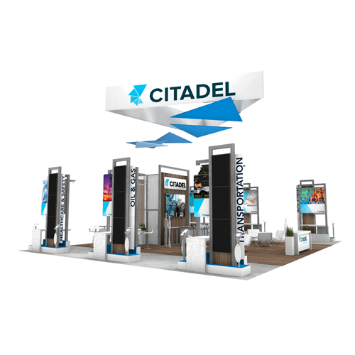 30' x 40' Island Display with LightBox Towers 