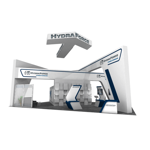 40' x 50' Island Exhibit with Fabric Structures