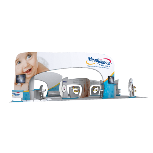 20' x 50' Island Exhibit with Curved Structures