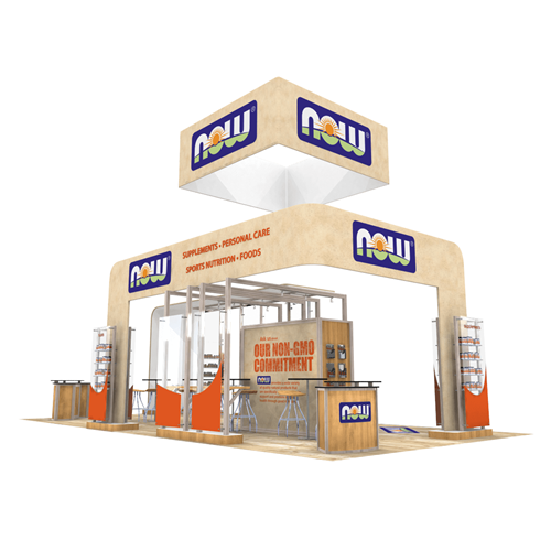 20' x 40' Island Display with Canopy Kiosks