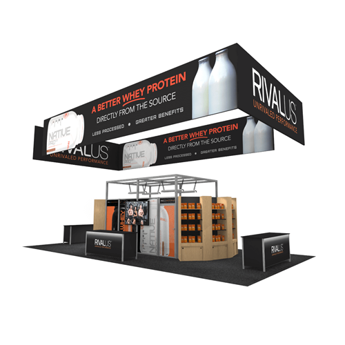 20' x 40' Island Display with Perimeter Hanging Structure