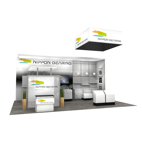 20' x 30' Peninsula Display with Modern Backwall