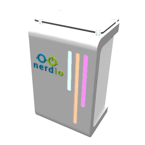 Custom Square Pedestal with Back-Lit Accents