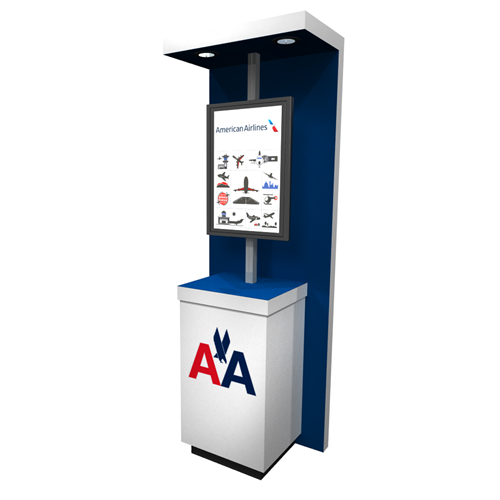 95" Kiosk with Back-Wall and Canopy Ceiling