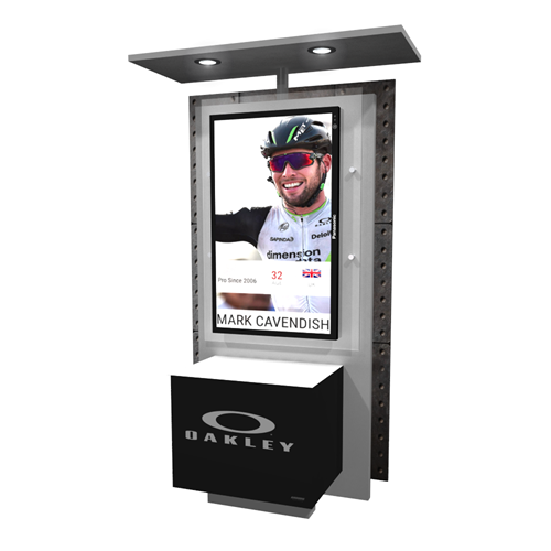 95" Kiosk with Media Back-Wall and Ceiling