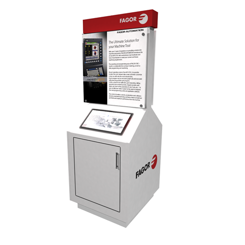 72" Double Sided Kiosk with Angled Media Shelves