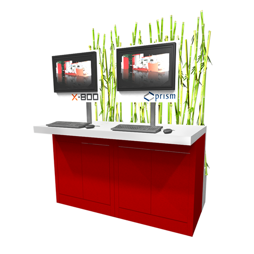 40" Rectangular Kiosk with Bamboo Accents