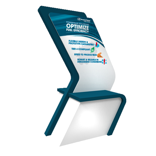 84" Double-Sided Kiosk with Angular Shapes