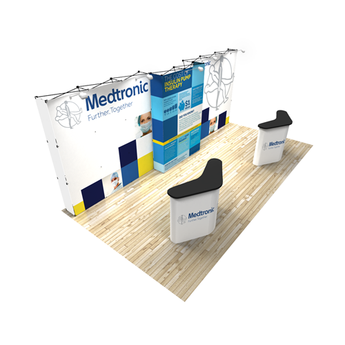 10' x 20' Portable Fabric Pop Ups with Small Center Overlap
