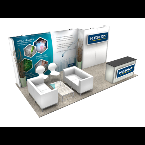 10' x 20' Rental Display with Mural Graphic and Lounge Seating