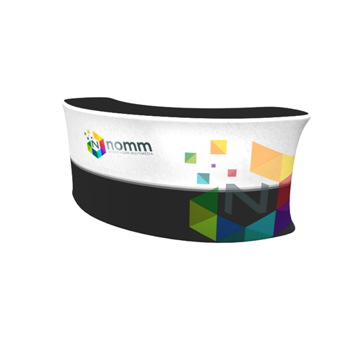 89" Portable Info Desk Curved Counter 