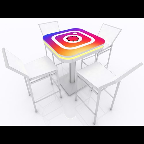 30" Square Charging Bistro Table With Rounded Edges