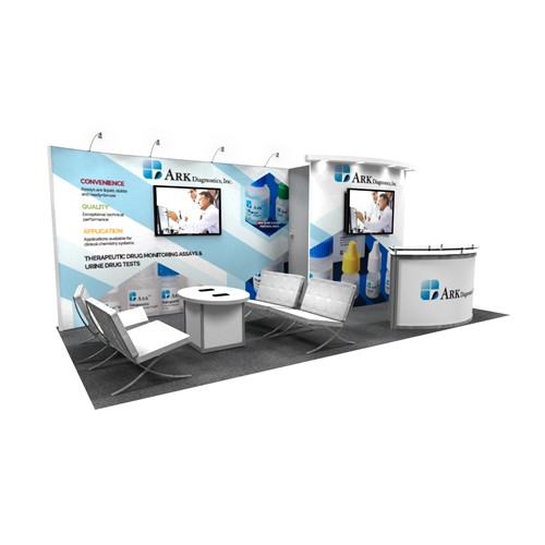 10' x 20' Inline Exhibit Rental with Convex Canopy and Walk-In Storage