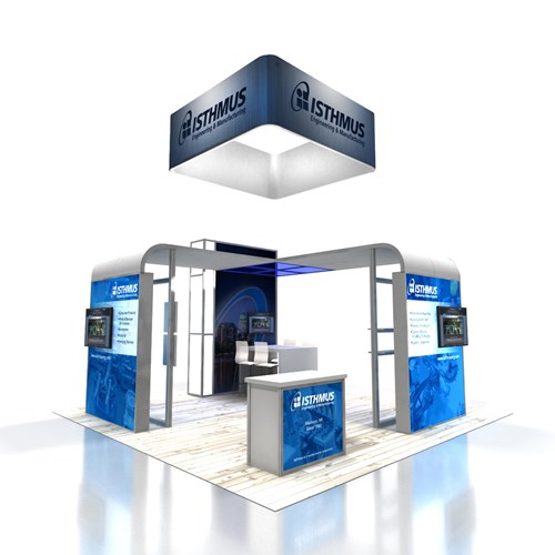 20' x 20' Island Exhibit with Lightboxes and Canopies