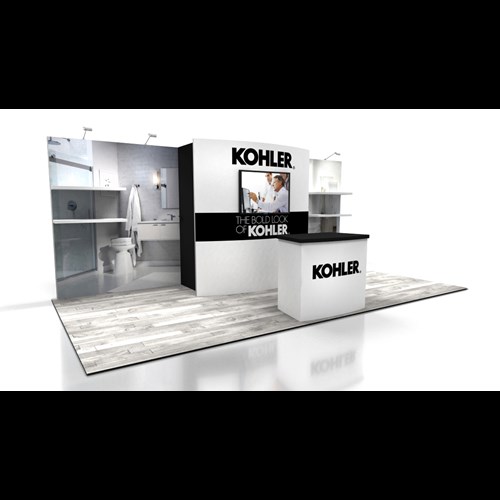 10' x 20' Curved Walk-In Storage and Multiple Branding Areas