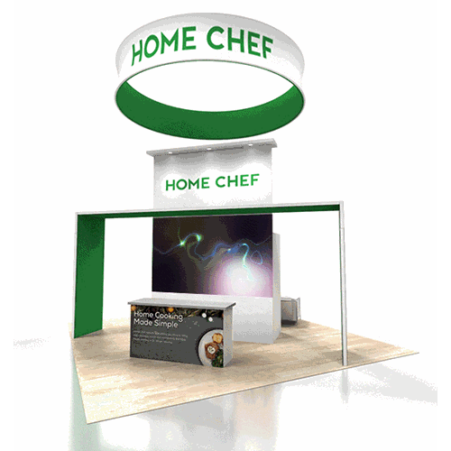 20' x 20' Exhibit Rental with Tower and Straight Canopy Structure