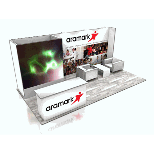 10' x 20' Rental Display With Straight Backwall and Walk-In Storage