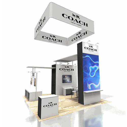 20' x 20' Exhibit Rental with Tiered Towers and Canopies