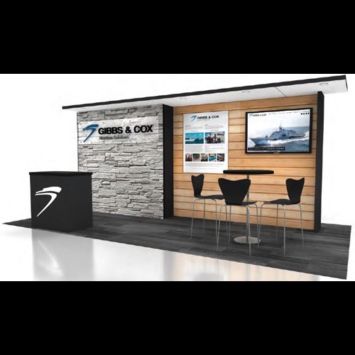 10' x 20' Custom Inline Display with Oak Wood Panels