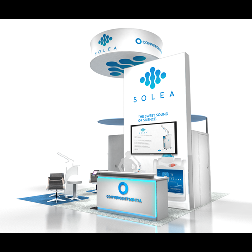 20' x 20' Exhibit With Backlit Tower and Raised Flooring