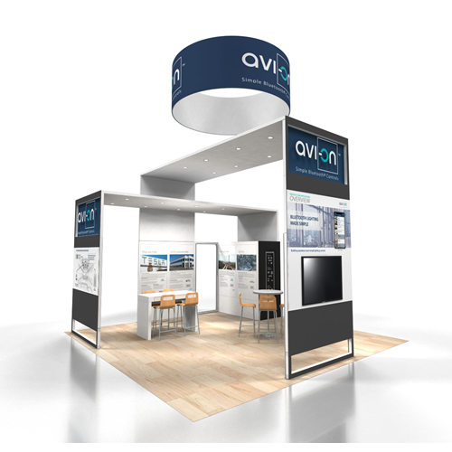 20' x 20' Rental Exhibit With 360 Branding and Tiered Canopies