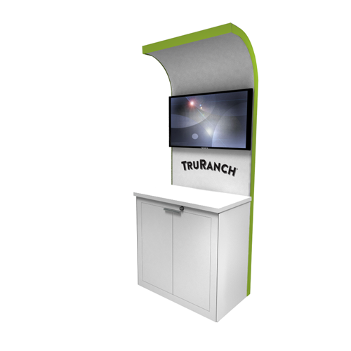 97" Rental Kiosk With Rectangular Counter and Curved Canopy