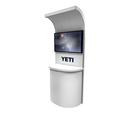 97" Rental Kiosk with Curved Counter and Curved Canopy