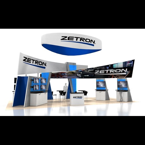 20' x 40' Island Exhibit With Organic Shapes and Angled Accents