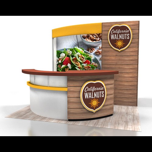 10' x 10' Custom Inline Display With Wood Inlays and Graphic Accents