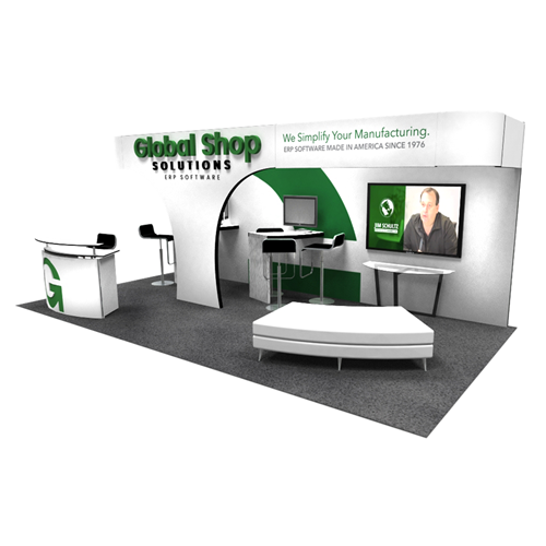 10' x 20' Rental Exhibit with Perimeter Canopy and Dimensional Logos